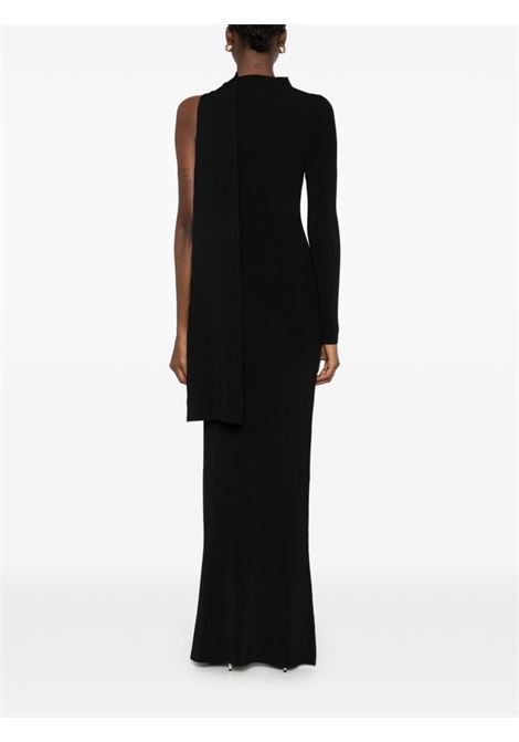 Black draped-detail maxi dress David koma - women DAVID KOMA | AW24DKKN22DLBLK